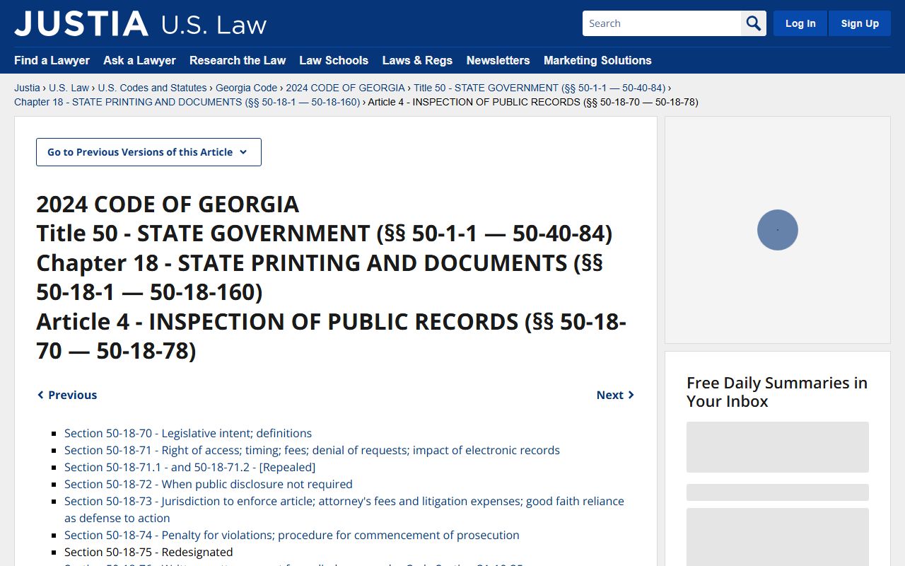 Glynn County court records Georgia Open Records Act source