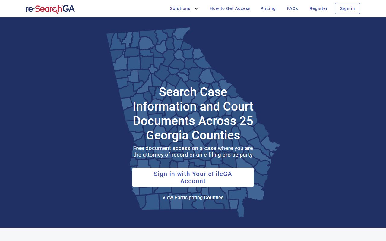 Glynn County court records reSearchGA case lookup